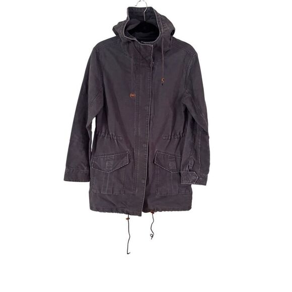 Abercrombie & Fitch Women’s Gray Utility Parka Hooded Jacket Size Small - Picture 1 of 10